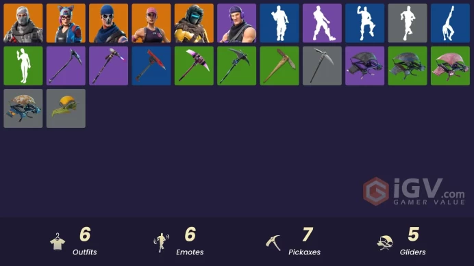 6 skins | Tidy | Havoc | Ride The Pony | Sub Commander | Lynx | Zenith | Altitude | Skirmish | Pursuit | Backup Plan | Perfect Present