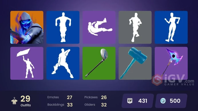 29 skins | Fusion | Sentinel | Rox | Gear Specialist Maya | The Scientist | Ultima Knight | Catalyst | Vendetta | Singularity