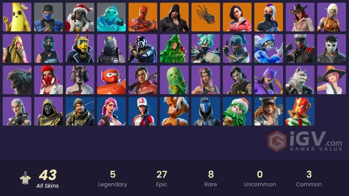 43 skins | Sultura | Lina Scorch | Sentinel | Catalyst | Blackheart | Rox | Hybrid | Rippley vs Sludge | Sub-Zero (MK3) | Santa Dogg | Big Dill