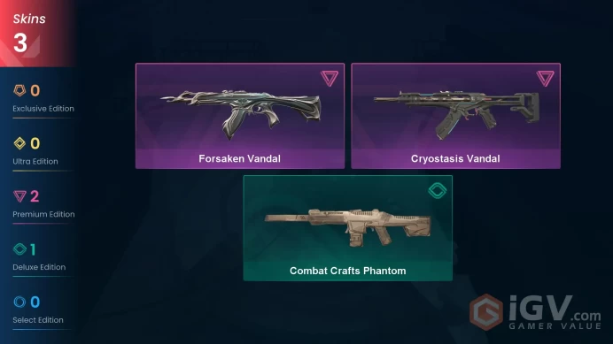 EU | 3 skins | Cryostasis Vandal | Forsaken Vandal | Combat Crafts Phantom | Q3696