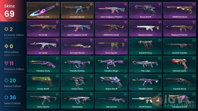 Latam | XERØFANG Vandal, Gaia's Vengeance Vandal, Ion Vandal, Oni Vandal, Reaver Sheriff, Kuronami Spectre, XERØFANG Ghost, Recon Spectre