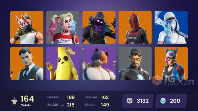 (PC PSN XBOX) 164 skins | Gold Brutus | Gold Meowscles | Gold Midas | Prodigy | Blue Striker | Cloud Striker | The Champion | Sultura | Rogue Ag