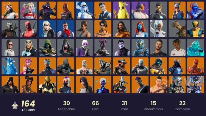 (PC PSN XBOX) 164 skins | Gold Brutus | Gold Meowscles | Gold Midas | Prodigy | Blue Striker | Cloud Striker | The Champion | Sultura | Rogue Ag