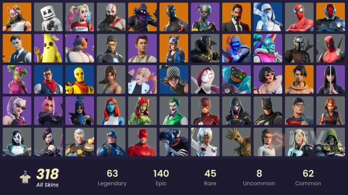 [ALL PLATFORMS]-318 Skin-OG STW-Kratos-Elite Agent-Take The L-Leviathan Axe-Vertex-Omega-Spider Knight-Black Widow Outfit-FULL ACCESS-