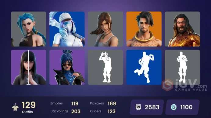 [ALL PLATFORMS]-130 Skin-Unchained Ramirez-Modena Icon-Arcane Jinx-LISA-Lara Croft-FULL ACCESS-