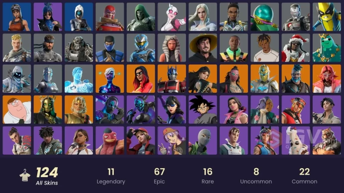 [ALL PLATFORMS-124 skins-Renegade Raider-173 pickaxes-128 emotes-115 gliders-FULL ACCESS-