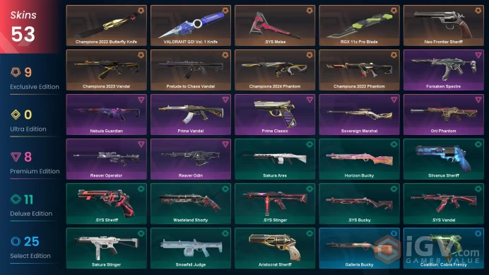 [KOREA] 53 Skins | 4 Knife| Full Acces | Champions 2022 Butterfly Knifel / Champions 2023 Vandal / Champions 2022 Phantom / 