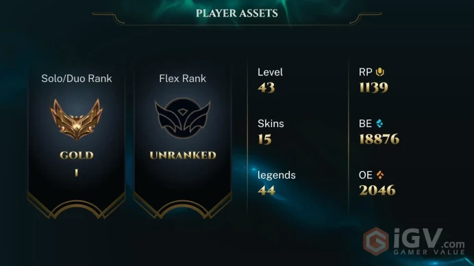 [NA] S2026 - Gold 1 - 0W - 3L - Placements - 18K Be -1139 RP - Honor 4 - Instant Delivery