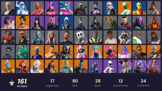 FA | 134 skins | Leviathan Axe | FNCS 3:1 Champion | Predator | Omegarok | Backlash | Galaxy Scout | Alli | The Imagined | Spectra Knight