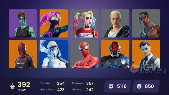 FA | 390 skins | Travis Scott | Astro Jack | Gold Midas | Gold Brutus | Gold Meowscles | Gold TNTina | Heron Stance Hero | Mat Master