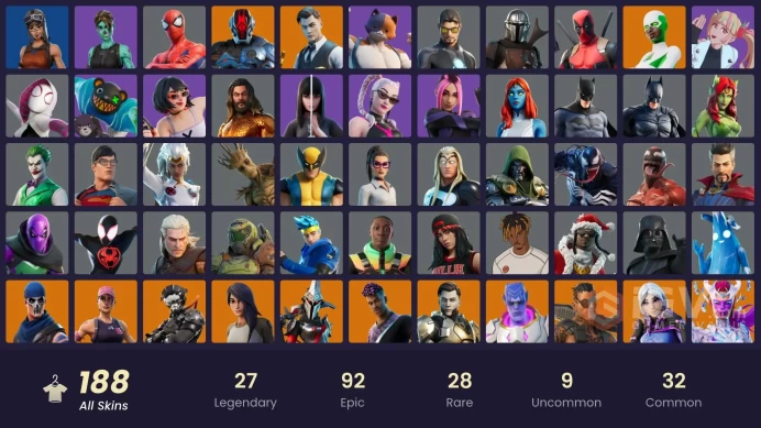 FA | 188 skins | OG STW | Renegade Raider | Gold Midas | Gold Brutus | Gold Meowscles | Fixer | Sultura | Nezumi | Mizuki | Snap | The Ageless