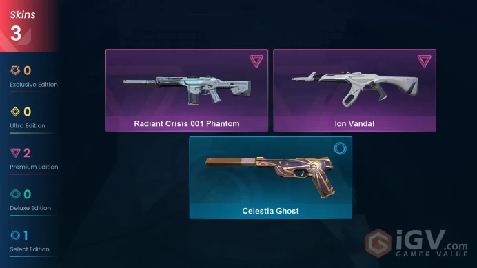 AP 3 skins | Radiant Crisis 001 Phantom | Ion Vandal | Celestia Ghost | V0285