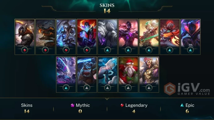EUNE 14 SKINS PLATINUM 4 103 CHAMPIONS 50 LEVEL INSTANT DELIVERY FULL ACCESS F1sM4