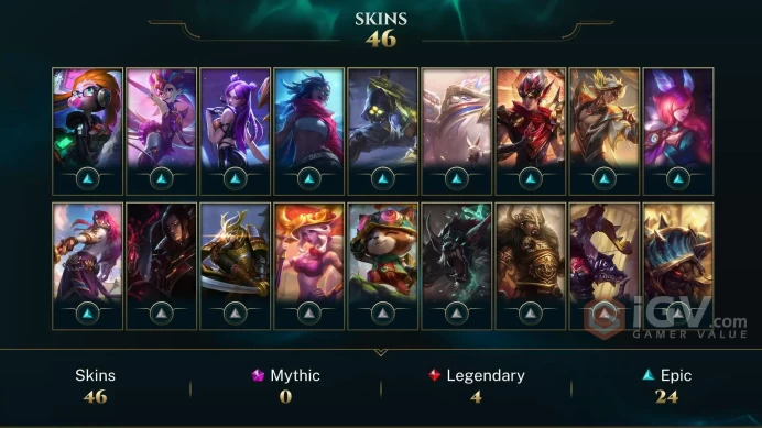 LAS 48 SKINS GOLD 1 132 CHAMPIONS 132 LEVEL INSTANT DELIVERY FULL ACCESS EzYZJ