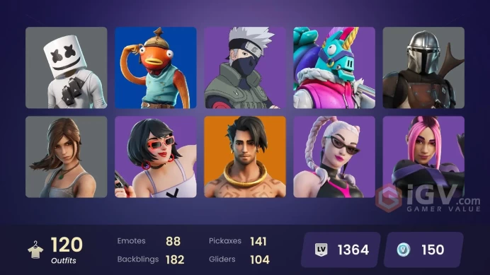 [ALL PLATFORMS]-120 skins 34,000 V-Bucks SPEND-141 pickaxe-FULL ACCESS-