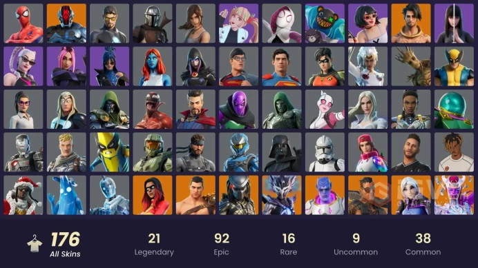 [ALL PLATFORMS]-176 Skin-258 Skin-187 Emotes-204 Gliders-FULL ACCESS-