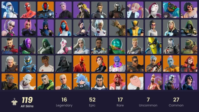 [ALL PLATFORMS]-119 Skins-165 Pickaxes-167 Emotes-137 Gliders-FULL ACCESS-