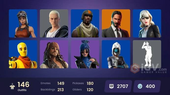 [ALL PLATFORMS]-146 Skin-180 Pickaxes-149 Emotes-Aerial Assault Trooper-Renegade Raider-John Wick-Vegeta-Lace-FULL ACCESS-