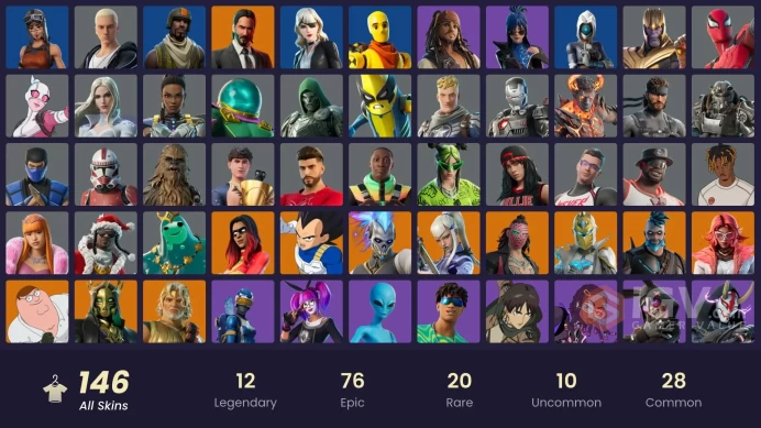 [ALL PLATFORMS]-146 Skin-180 Pickaxes-149 Emotes-Aerial Assault Trooper-Renegade Raider-John Wick-Vegeta-Lace-FULL ACCESS-