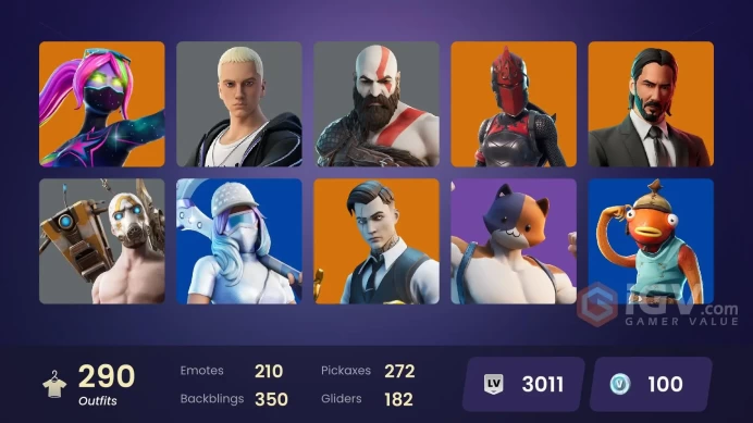 (PC PSN XBOX) 291 skins | Kratos | LAUGH IT UP / 110 PURCHASED SKINS / LARA CROFT / PSYCHO BANDIT / Gold Brutus | Gold Midas | Shady Doggo | Tar