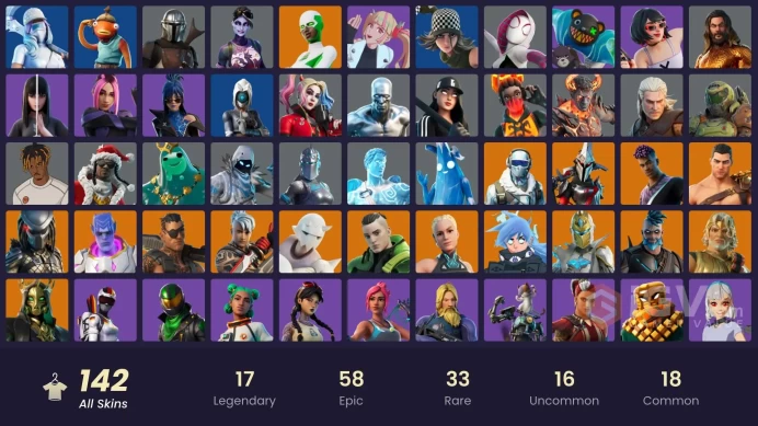 (PC PSN XBOX) 142 skins | Recon Champion | Backlash | Zeus | Snap | Frostbite | Twyn | Eternal Knight | Ronin | Fade | Kymera | Menace | Nezumi 