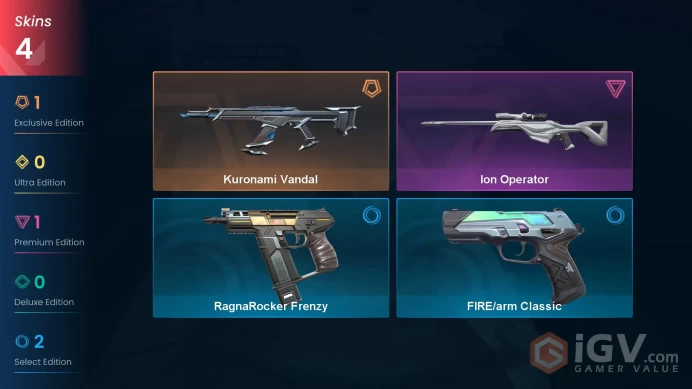 AP 4 skins | Kuronami Vandal | Ion Operator | FIRE/arm Classic | RagnaRocker Frenzy | V0404