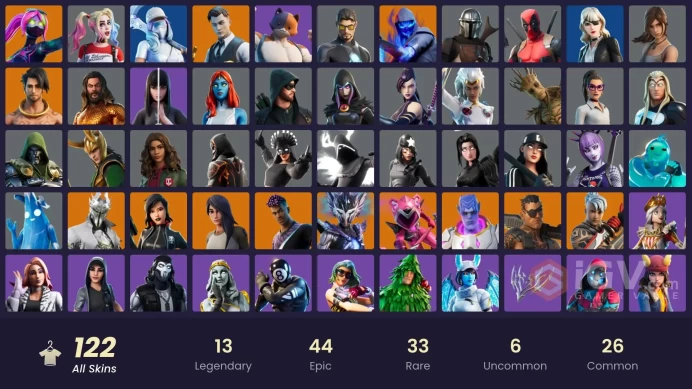 [ALL PLATFORMS]-122 Skins-Rogue Spider Knight-Midas-Sorana-Harley Quinn-Vix-FULL ACCESS-
