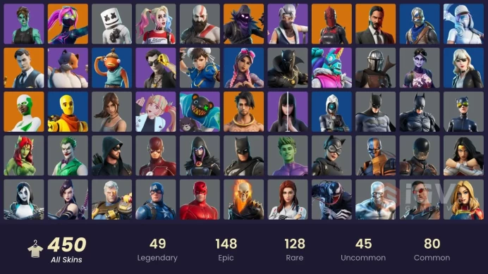 [ALL PLATFORMS]-450 Skins-Blue Squire-Kratos-Aloy-OG STW-Leviathan AxE-Take The L-600.000 V-BUCKS SPEND-FULL ACCESS-