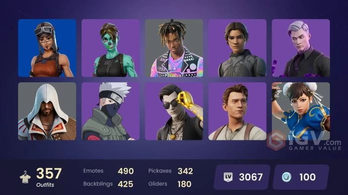 [ALL PLATFORMS]-357 Skin-490 Emotes-Championship Jonesy-Huntmaster Saber-Dragon Balls-Hunter-Chun-Li-The Kid LAROI-AOT SKINS-FULL ACCESS-