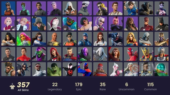 [ALL PLATFORMS]-357 Skin-490 Emotes-Championship Jonesy-Huntmaster Saber-Dragon Balls-Hunter-Chun-Li-The Kid LAROI-AOT SKINS-FULL ACCESS-
