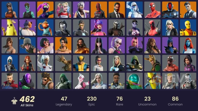 [ALL PLATFORMS]-462 Skins-Renegade Raider-Gold Brutus-Gold Midas-Full Access-