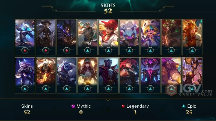 [EUW] - Silver III / 52 Skins / Changeable Mail | Instant Delivery | Lifetime Warranty | 100% Handmade & Secure | 24/7 Support