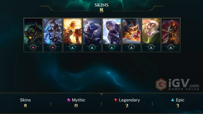 [EUW] - Silver IV / 8 Skins / Changeable Mail | Instant Delivery | Lifetime Warranty | 100% Handmade & Secure | 24/7 Support