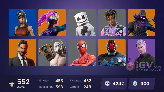 [ALL PLATFORMS]-552 Skin-462 Pickaxes-454 Emotes-500K V-BUCKS SPEND-FULL ACCESS-