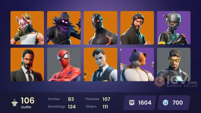 106 Skins | The Reaper + Blue Team Leader |  Take The L | 700 VB | 46 EX  [PC/PSN/XBOX]