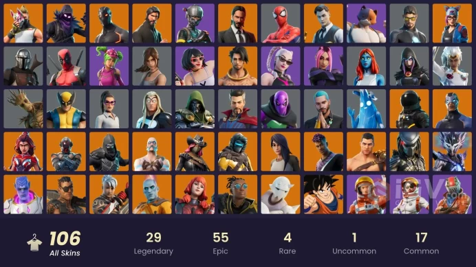 106 Skins | The Reaper + Blue Team Leader |  Take The L | 700 VB | 46 EX  [PC/PSN/XBOX]