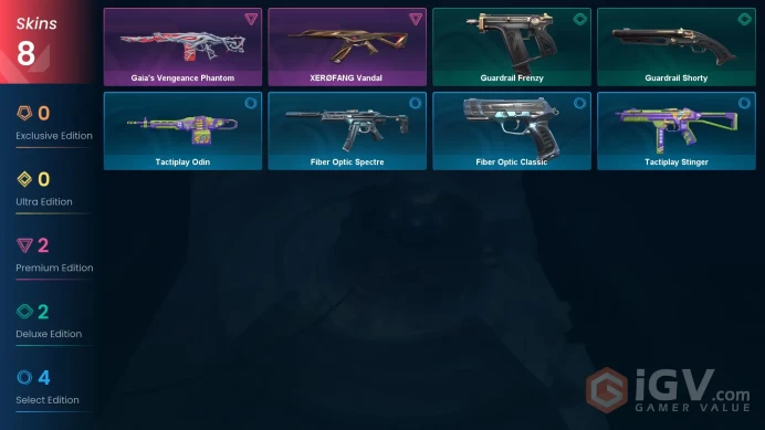 TR/EU Full Access | 8 Skins XERØFANG Vandal + Gaia's Vengeance Phantom + Fiber Optic Spectre + Tactiplay Stinger + more