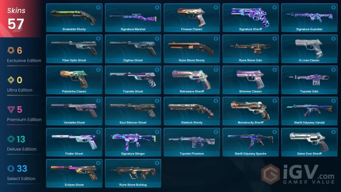 EU - LVL 322 - unranked - 5 Knives - 57 Skins (~20,700 VP) Forsaken Vandal, Oni Phantom, Neo Frontier Sheriff, Tilde Knife, Xenohunter Knife, Pr
