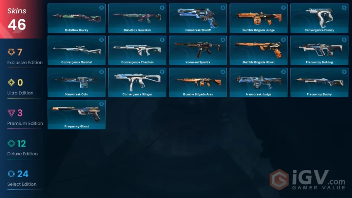 EU - LVL 80 - Unranked - 5 Knives - 46 Skins (~18,575 VP) Gaia's Vengeance Vandal, Torque Coiler, Neo Frontier Sheriff, Kuronami no Yaiba, Xenoh