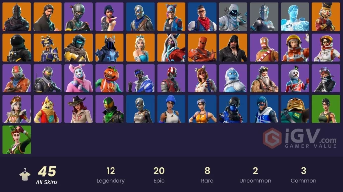 (PC PSN XBOX) 45 skins | Black Knight | Sparkle Specialist | The Reaper | Blue Squire | Royale Knight | Elite Agent | Blue Team Leader | Prodigy