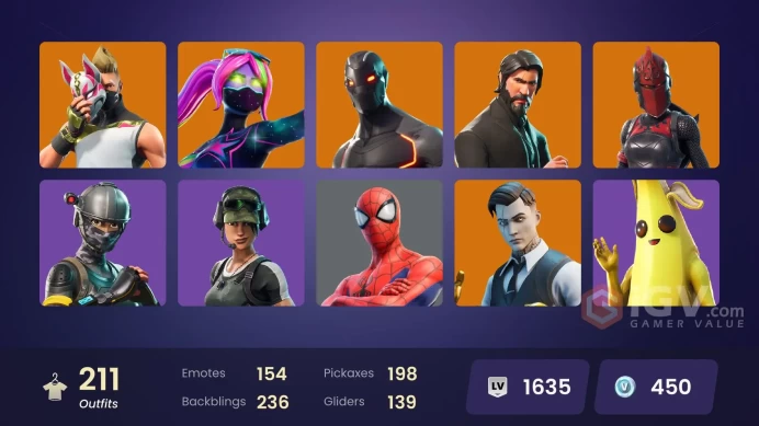 PC/PSN/Xbox/Nintendo 211 skins | OG STW | The Reaper | Elite Agent | Trailblazer | Take The L | Snap | Kado Thorne | Wukong | Ruin | Singularity