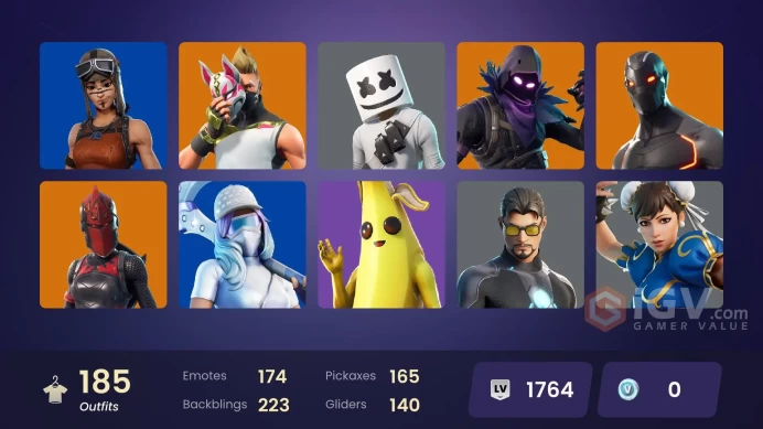 (PC PSN XBOX0 185 skins | LEVIATHAN AXE / LARA CROFT / GALAXY SCOUT / Renegade Raider | Master Chief (Matte Black) | Catalyst | Calamity | Red K