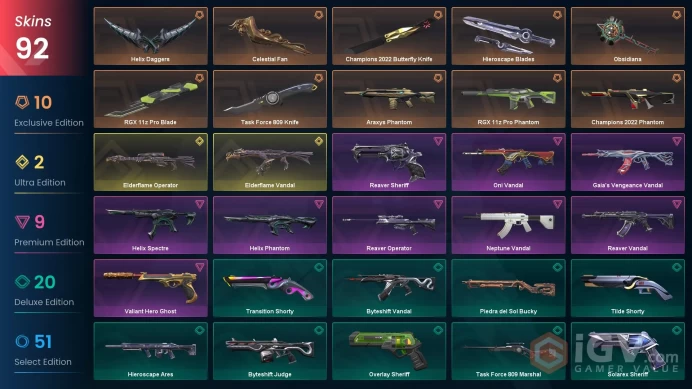VALORANT EU WEST SERVER 92 SKİNS(HELİX PACKED, CHAMPİONS 2022 PACKED, Celestial Fan, Byteshift Vandal)AUTO DELIVERY FULL ACCESS-LIFETIME WARRANT