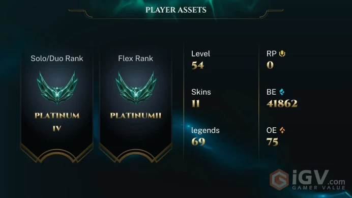 [EUW] S16! Unranked - S15! - SPLIT 3! - Platinum 4 - Safe - 9781 Be - Safe - Instant Delivery