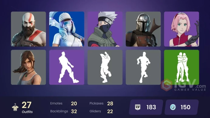 [PC/PSN/XBOX] 27 skins | Kratos | Master Chief | Leviathan Axe | Naruto Uzumaki | Oppressor | Slurp Leviathan | Slurp Jonesy |Slurp Bandolette 