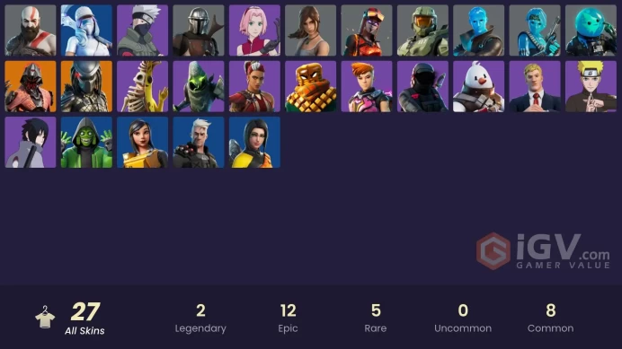 [PC/PSN/XBOX] 27 skins | Kratos | Master Chief | Leviathan Axe | Naruto Uzumaki | Oppressor | Slurp Leviathan | Slurp Jonesy |Slurp Bandolette 