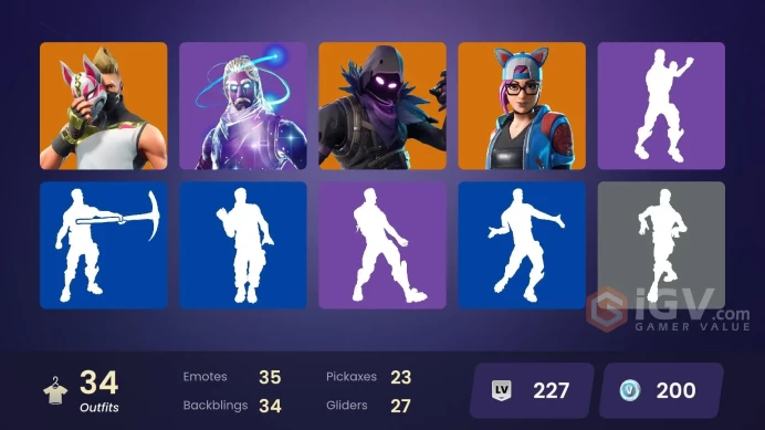PC,PSN,XBOX 34 SKINS FA - GALAXY - MAGNUS,RAVEN,SKULL TROOPER,PARADOX,END ZONE,POTASSIUS PEELS  RK1833