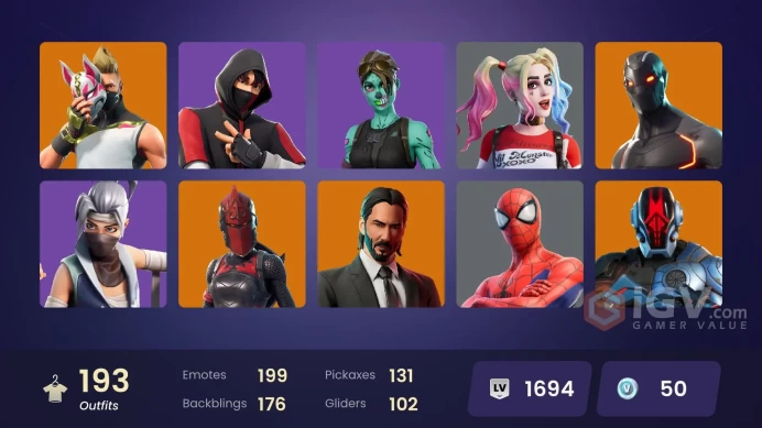 PC,PSN,XBOX 192 SKINS FA - IKONIK - GALAXY SCOUT,BLASTOFF,OMEN,CLUTCH&GRIND,INFINITY,DOOM,CLUTCH&GRIND,UNCHAINED RAMIREZ RK1838