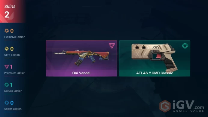 EU Full Access | 2 Skins Oni Vandal + ATLAS // CMD Classic | Iron 3