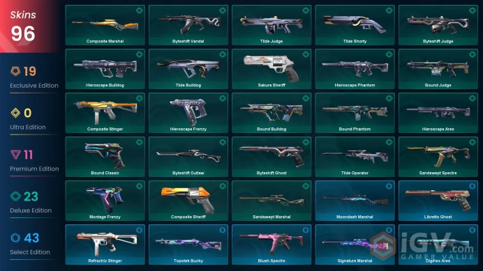 [KOREA] 96 Skins | 8 Knife| Full Acces | Champions 2024 Blade / Champions 2024 Phantom / RGX 11z Pro Firefly / VCT 2025 Karambit |